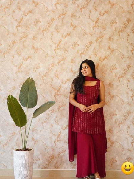 Georgette RIN226 SOFT WITH SEQUNCE Suits & Dresses Wholesale Ladies Suits Embroidery Suits Palazzo Suit Wedding guest dresses