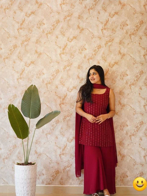 Georgette RIN226 SOFT WITH SEQUNCE Suits & Dresses Wholesale Ladies Suits Embroidery Suits Palazzo Suit Wedding guest dresses