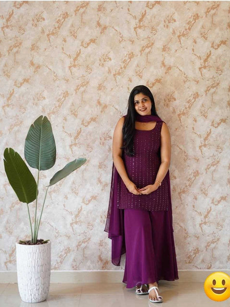 Georgette RIN226 SOFT WITH SEQUNCE Suits & Dresses Wholesale Ladies Suits Embroidery Suits Palazzo Suit Wedding guest dresses