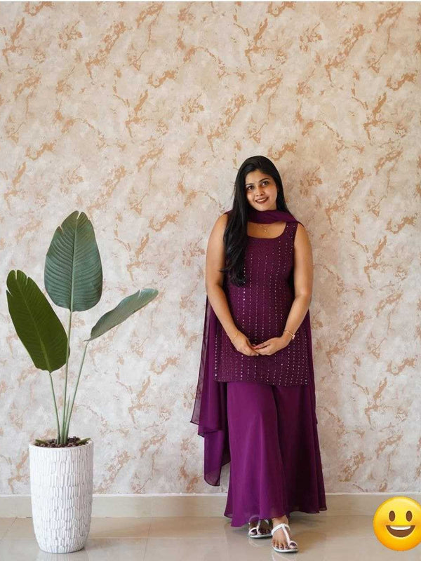 Georgette RIN226 SOFT WITH SEQUNCE Suits & Dresses Wholesale Ladies Suits Embroidery Suits Palazzo Suit Wedding guest dresses