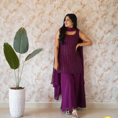 Georgette RIN226 SOFT WITH SEQUNCE Suits & Dresses Wholesale Ladies Suits Embroidery Suits Palazzo Suit Wedding guest dresses