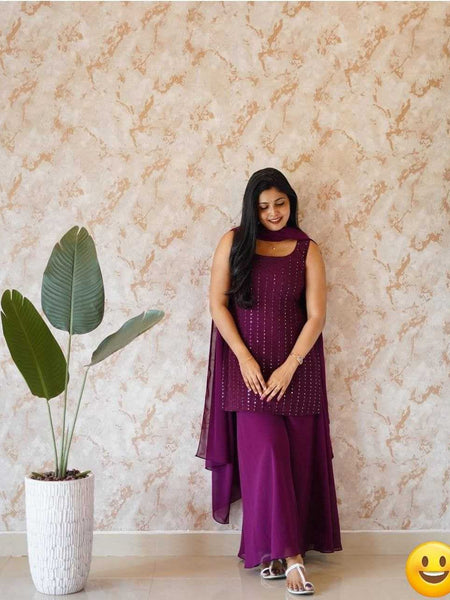 Georgette RIN226 SOFT WITH SEQUNCE Suits & Dresses Wholesale Ladies Suits Embroidery Suits Palazzo Suit Wedding guest dresses