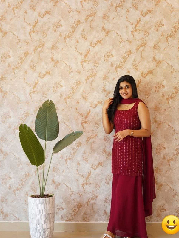 Georgette RIN226 SOFT WITH SEQUNCE Suits & Dresses Wholesale Ladies Suits Embroidery Suits Palazzo Suit Wedding guest dresses