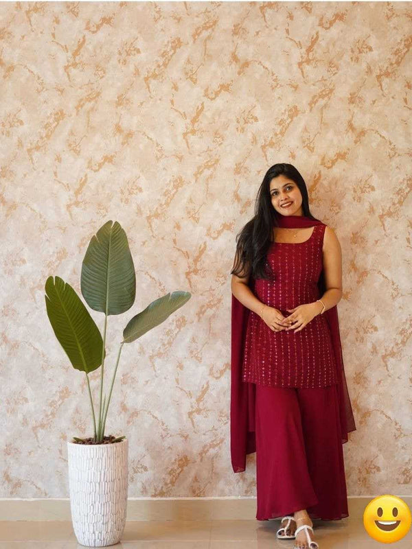 Georgette RIN226 SOFT WITH SEQUNCE Suits & Dresses Wholesale Ladies Suits Embroidery Suits Palazzo Suit Wedding guest dresses