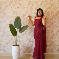 Georgette RIN226 SOFT WITH SEQUNCE Suits & Dresses Wholesale Ladies Suits Embroidery Suits Palazzo Suit Wedding guest dresses