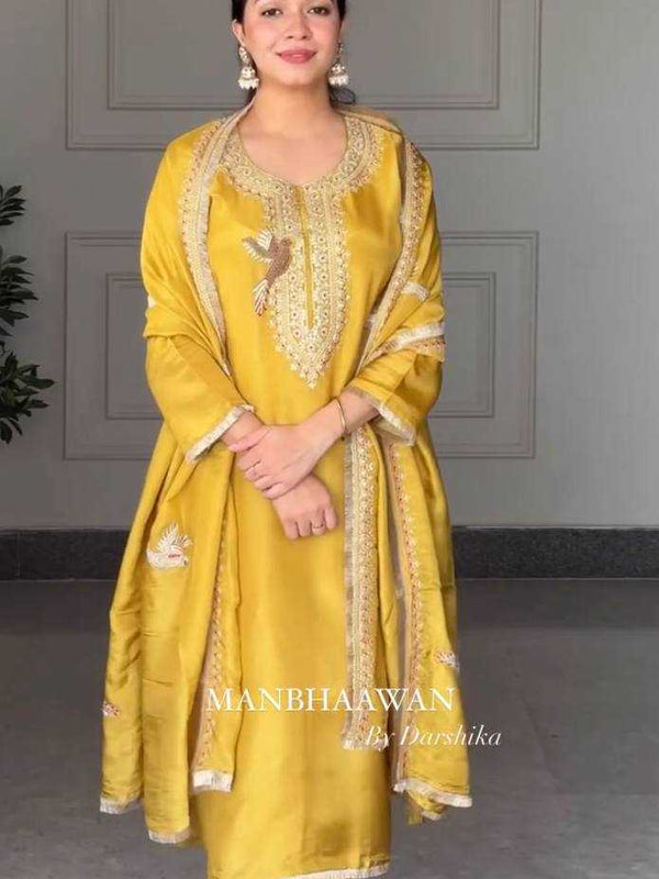 Heavy Roman Silk RIN110 351 Suits & Dresses Wholesale Ladies Suits Embroidery Suits Party wear suits