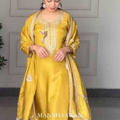 Heavy Roman Silk RIN110 351 Suits & Dresses Wholesale Ladies Suits Embroidery Suits Party wear suits