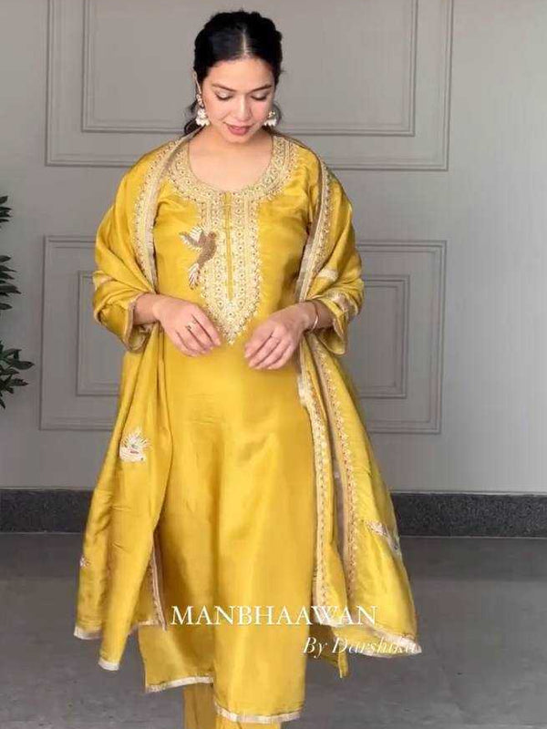 Heavy Roman Silk RIN110 351 Suits & Dresses Wholesale Ladies Suits Embroidery Suits Party wear suits