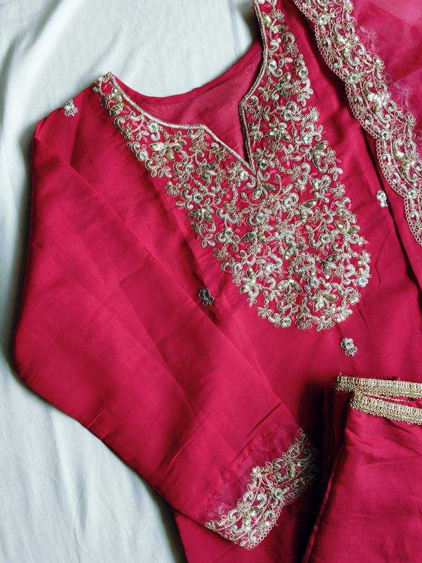 Heavy Roman Silk RIN131 DT-23 Suits & Dresses Wholesale Alia Cut Suits Designer Suits Embroidered Suits