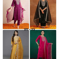 Heavy Roman Silk RIN131 DT-23 Suits & Dresses Wholesale Alia Cut Suits Designer Suits Embroidered Suits