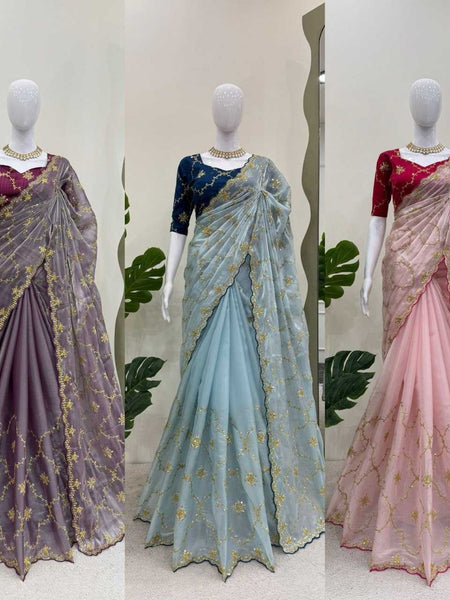 Jimmy Choo RIN133 561 Sarees Wholesale Fancy Sarees Sequence Sarees Weightless Sarees