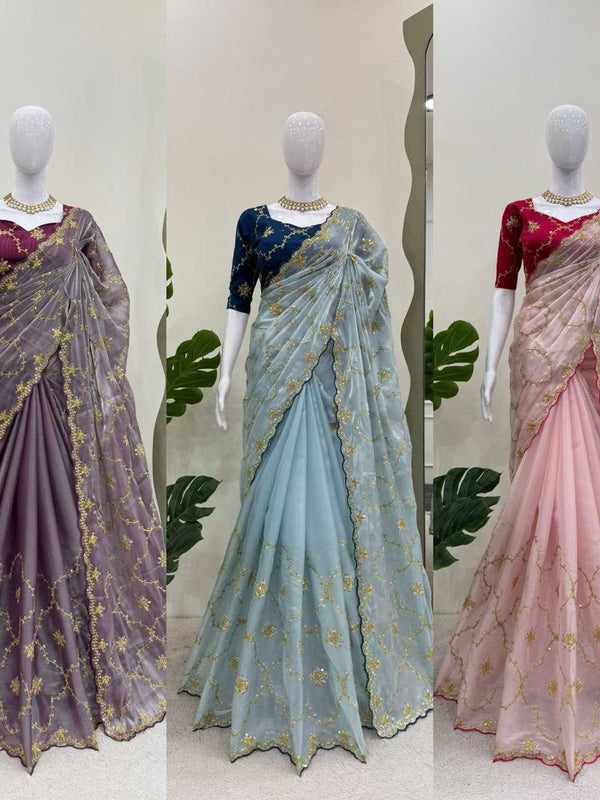 Jimmy Choo RIN133 561 Sarees Wholesale Fancy Sarees Sequence Sarees Weightless Sarees