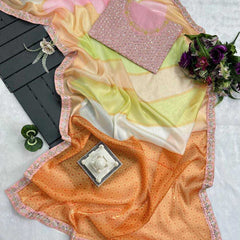 Jimmy Choo RIN215 467 Sarees Bollywood Collections Wholesale Printed Sarees Embroidered Sarees Lace Border Sarees Kiara Advani Sarees