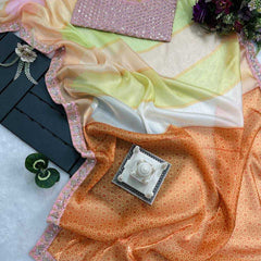 Jimmy Choo RIN215 467 Sarees Bollywood Collections Wholesale Printed Sarees Embroidered Sarees Lace Border Sarees Kiara Advani Sarees