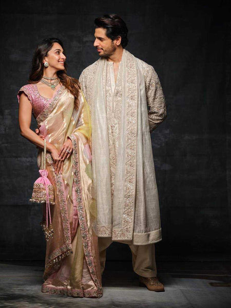 Jimmy Choo RIN215 467 Sarees Bollywood Collections Wholesale Printed Sarees Embroidered Sarees Lace Border Sarees Kiara Advani Sarees