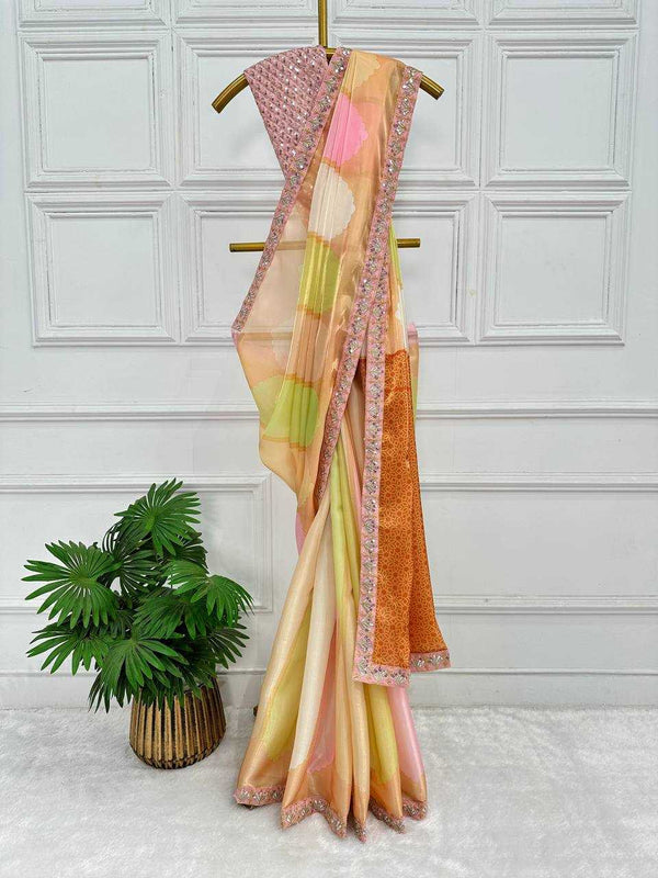 Jimmy Choo RIN215 467 Sarees Bollywood Collections Wholesale Printed Sarees Embroidered Sarees Lace Border Sarees Kiara Advani Sarees