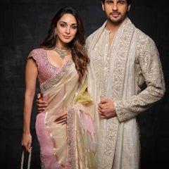 Jimmy Choo RIN215 467 Sarees Bollywood Collections Wholesale Printed Sarees Embroidered Sarees Lace Border Sarees Kiara Advani Sarees