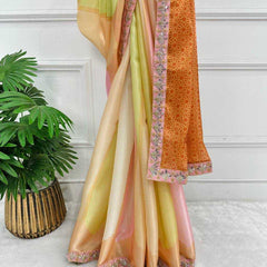 Jimmy Choo RIN215 467 Sarees Bollywood Collections Wholesale Printed Sarees Embroidered Sarees Lace Border Sarees Kiara Advani Sarees