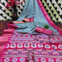 Kanjivaram Silk RIN145 QUEEN Silk Sarees Wholesale Dola Silk Sarees Kanjeevaram Sarees Printed Silk Saree