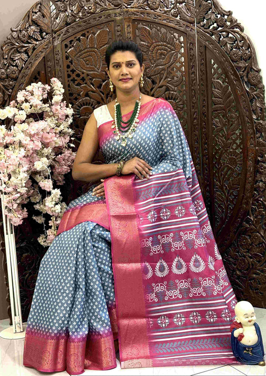 Kanjivaram Silk RIN145 QUEEN Silk Sarees Wholesale Dola Silk Sarees Kanjeevaram Sarees Printed Silk Saree
