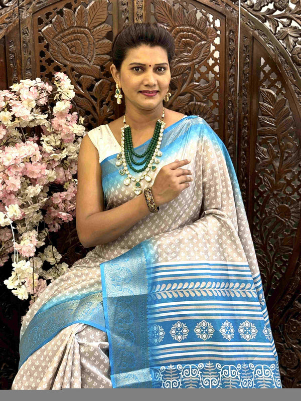 Kanjivaram Silk RIN145 QUEEN Silk Sarees Wholesale Dola Silk Sarees Kanjeevaram Sarees Printed Silk Saree