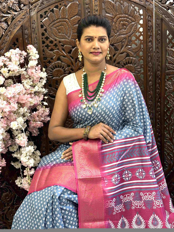 Kanjivaram Silk RIN145 QUEEN Silk Sarees Wholesale Dola Silk Sarees Kanjeevaram Sarees Printed Silk Saree