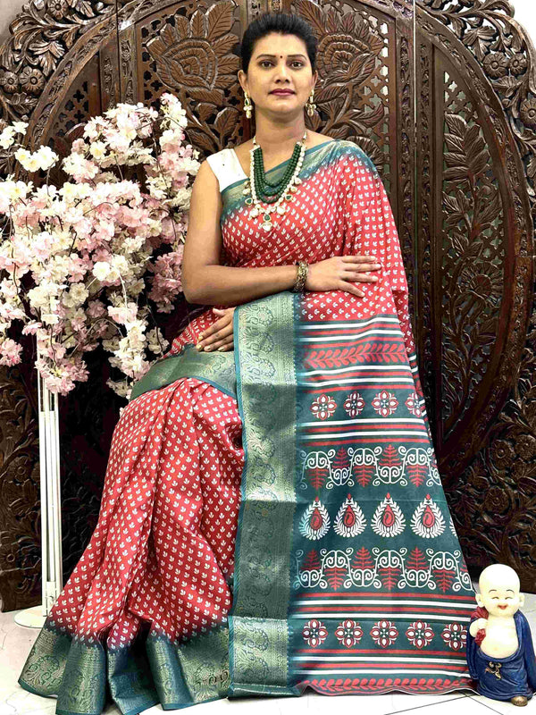 Kanjivaram Silk RIN145 QUEEN Silk Sarees Wholesale Dola Silk Sarees Kanjeevaram Sarees Printed Silk Saree