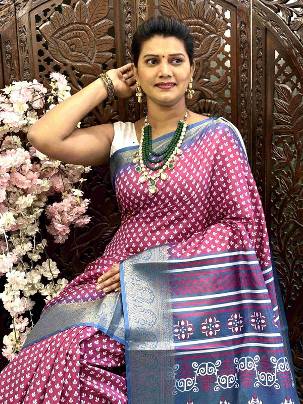 Kanjivaram Silk RIN145 QUEEN Silk Sarees Wholesale Dola Silk Sarees Kanjeevaram Sarees Printed Silk Saree