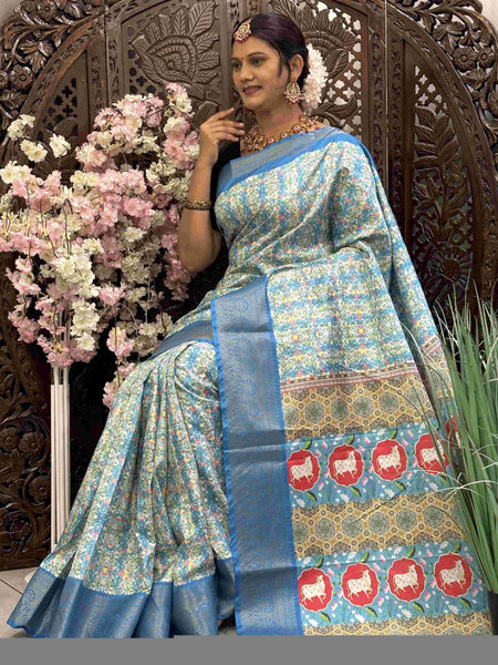 Kanjivaram Silk RIN145 RADHIKA Silk Sarees Wholesale Dola Silk Sarees Kanjeevaram Sarees Printed Silk Saree