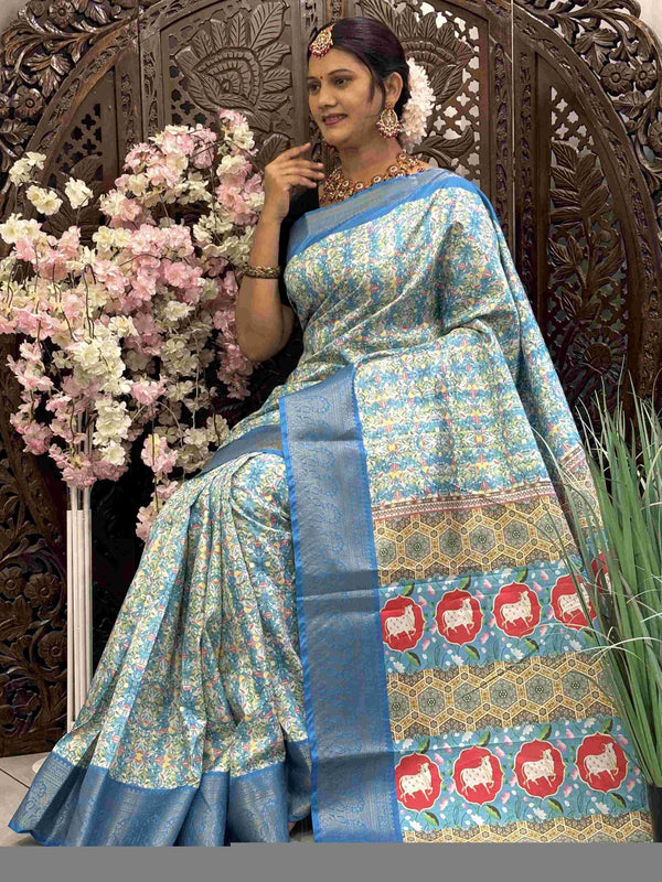 Kanjivaram Silk RIN145 RADHIKA Silk Sarees Wholesale Dola Silk Sarees Kanjeevaram Sarees Printed Silk Saree