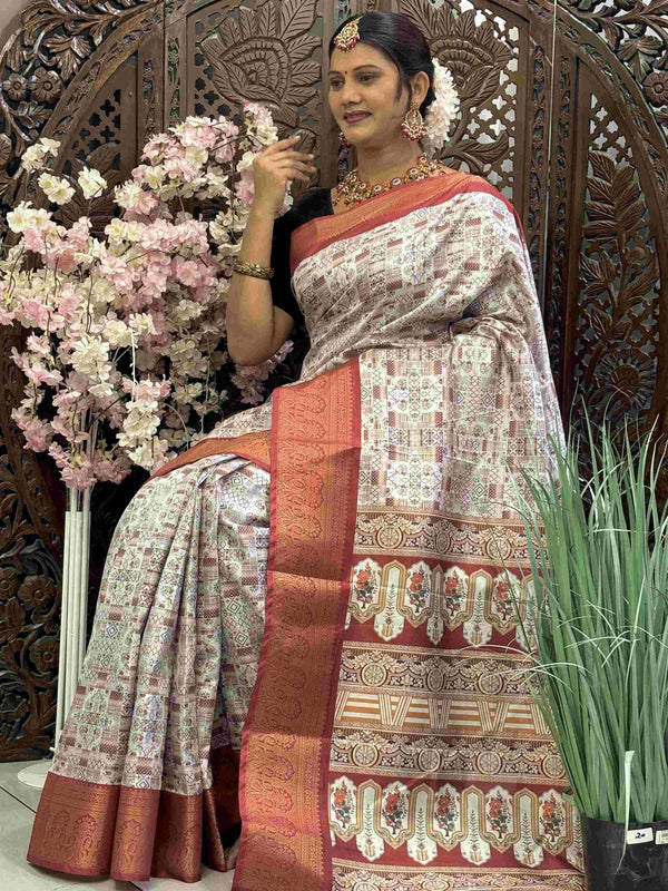 Kanjivaram Silk RIN145 RADHIKA Silk Sarees Wholesale Dola Silk Sarees Kanjeevaram Sarees Printed Silk Saree