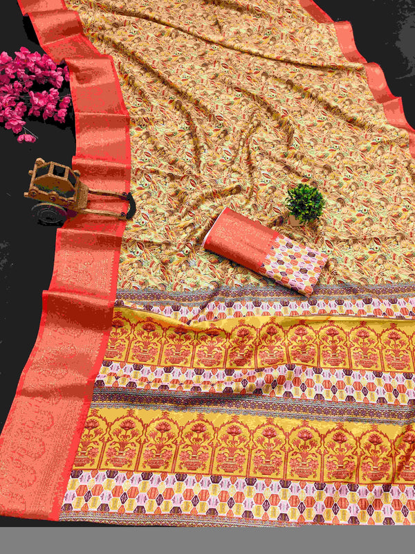 Kanjivaram Silk RIN145 RADHIKA Silk Sarees Wholesale Dola Silk Sarees Kanjeevaram Sarees Printed Silk Saree