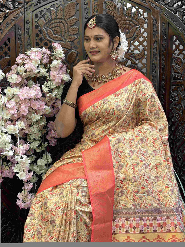 Kanjivaram Silk RIN145 RADHIKA Silk Sarees Wholesale Dola Silk Sarees Kanjeevaram Sarees Printed Silk Saree