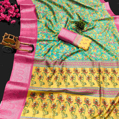 Kanjivaram Silk RIN145 RADHIKA Silk Sarees Wholesale Dola Silk Sarees Kanjeevaram Sarees Printed Silk Saree