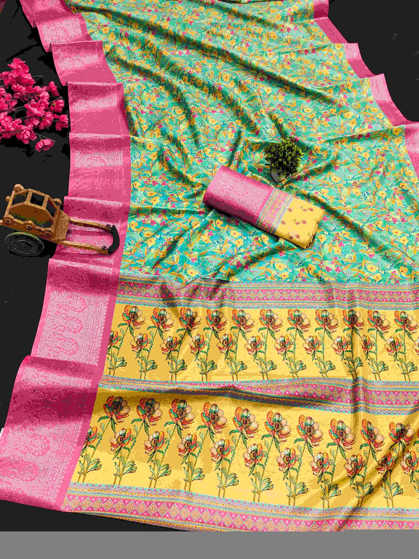 Kanjivaram Silk RIN145 RADHIKA Silk Sarees Wholesale Dola Silk Sarees Kanjeevaram Sarees Printed Silk Saree