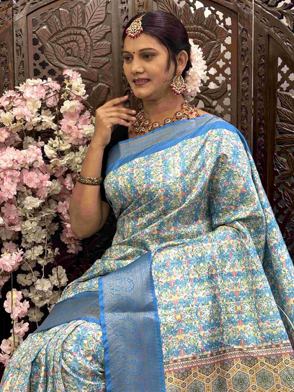 Kanjivaram Silk RIN145 RADHIKA Silk Sarees Wholesale Dola Silk Sarees Kanjeevaram Sarees Printed Silk Saree