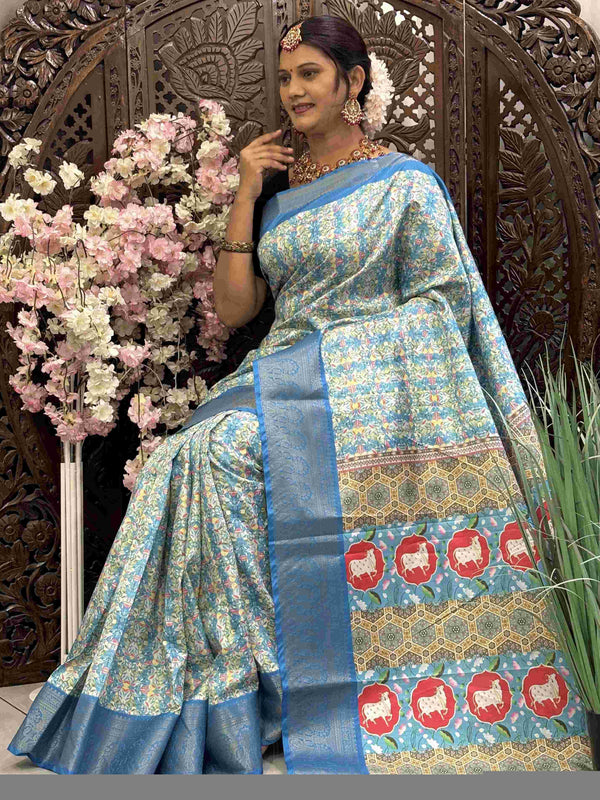 Kanjivaram Silk RIN145 RADHIKA Silk Sarees Wholesale Dola Silk Sarees Kanjeevaram Sarees Printed Silk Saree