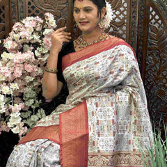 Kanjivaram Silk RIN145 RADHIKA Silk Sarees Wholesale Dola Silk Sarees Kanjeevaram Sarees Printed Silk Saree