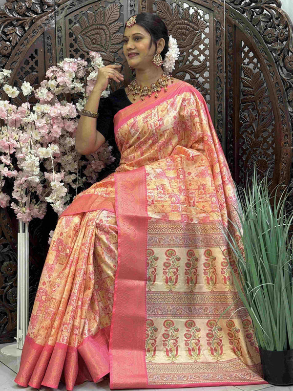 Kanjivaram Silk RIN145 RADHIKA Silk Sarees Wholesale Dola Silk Sarees Kanjeevaram Sarees Printed Silk Saree