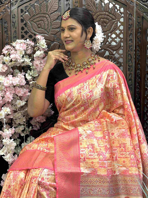 Kanjivaram Silk RIN145 RADHIKA Silk Sarees Wholesale Dola Silk Sarees Kanjeevaram Sarees Printed Silk Saree