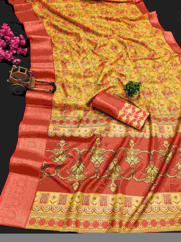 Kanjivaram Silk RIN145 RADHIKA Silk Sarees Wholesale Dola Silk Sarees Kanjeevaram Sarees Printed Silk Saree