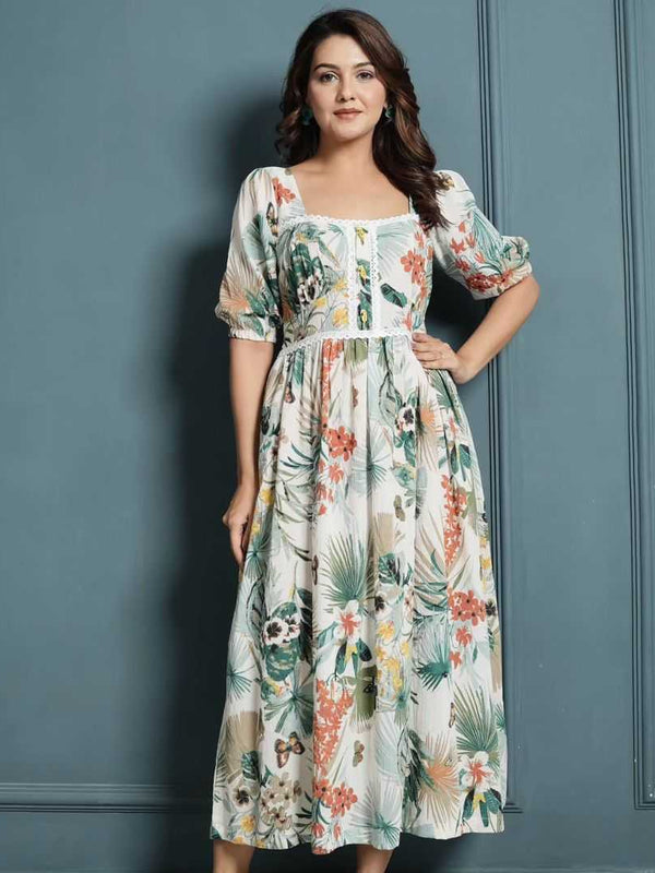 Muslin Cotton RIN207 3044 Gowns Wholesale Printed Gowns Fancy Gowns Party Gowns