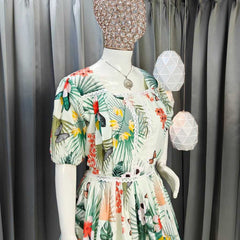 Muslin Cotton RIN207 3044 Gowns Wholesale Printed Gowns Fancy Gowns Party Gowns