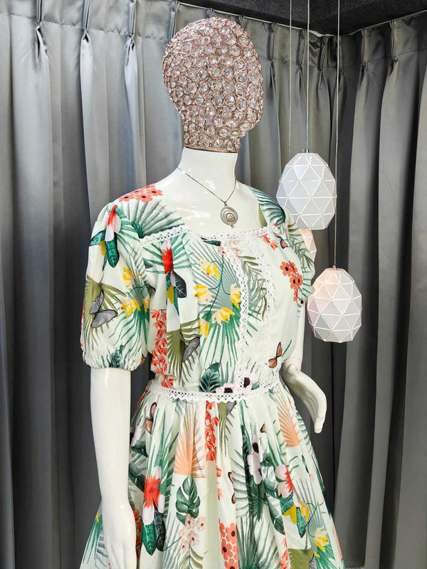 Muslin Cotton RIN207 3044 Gowns Wholesale Printed Gowns Fancy Gowns Party Gowns