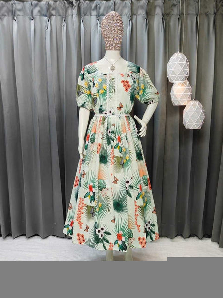 Muslin Cotton RIN207 3044 Gowns Wholesale Printed Gowns Fancy Gowns Party Gowns