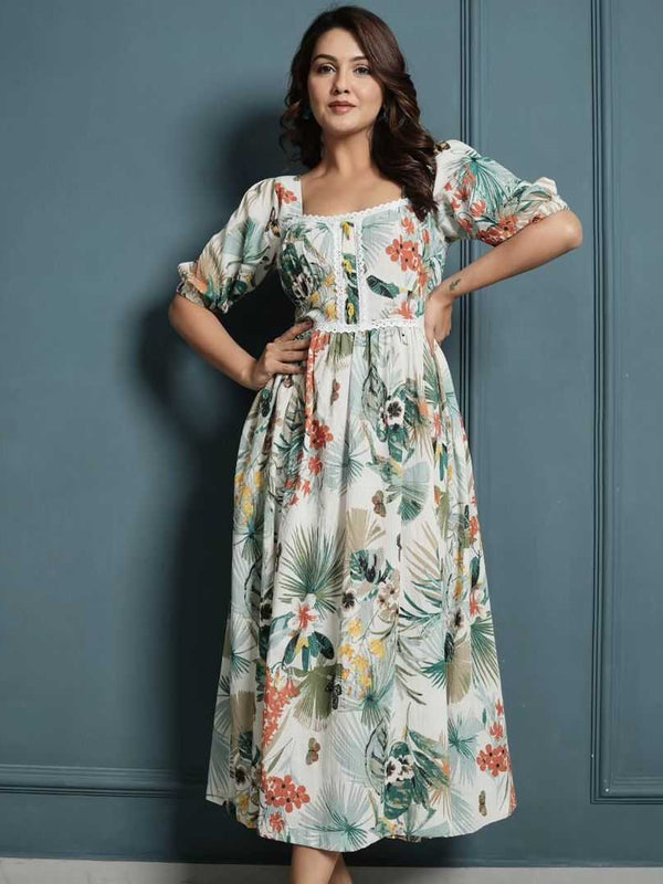 Muslin Cotton RIN207 3044 Gowns Wholesale Printed Gowns Fancy Gowns Party Gowns