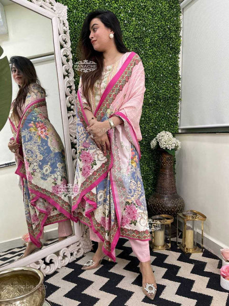 Muslin Silk KESH495 Handwork Suits & Dresses Wholesale Ladies Suits Palazzo Suit Handwork Suits