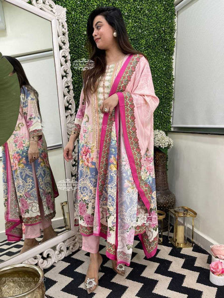 Muslin Silk KESH495 Handwork Suits & Dresses Wholesale Ladies Suits Palazzo Suit Handwork Suits