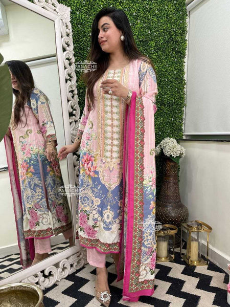 Muslin Silk KESH495 Handwork Suits & Dresses Wholesale Ladies Suits Palazzo Suit Handwork Suits