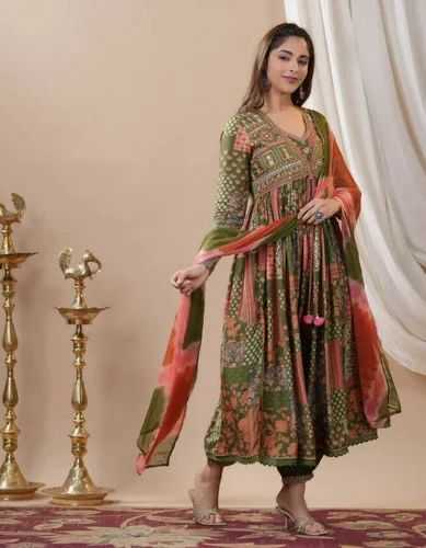 Muslin Silk RIN222 1066 Suits & Dresses Gowns Festive Collections Wholesale Printed Gowns Designer Suits Silk Gowns